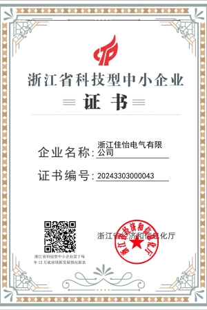 浙江省科技型中小企业证书