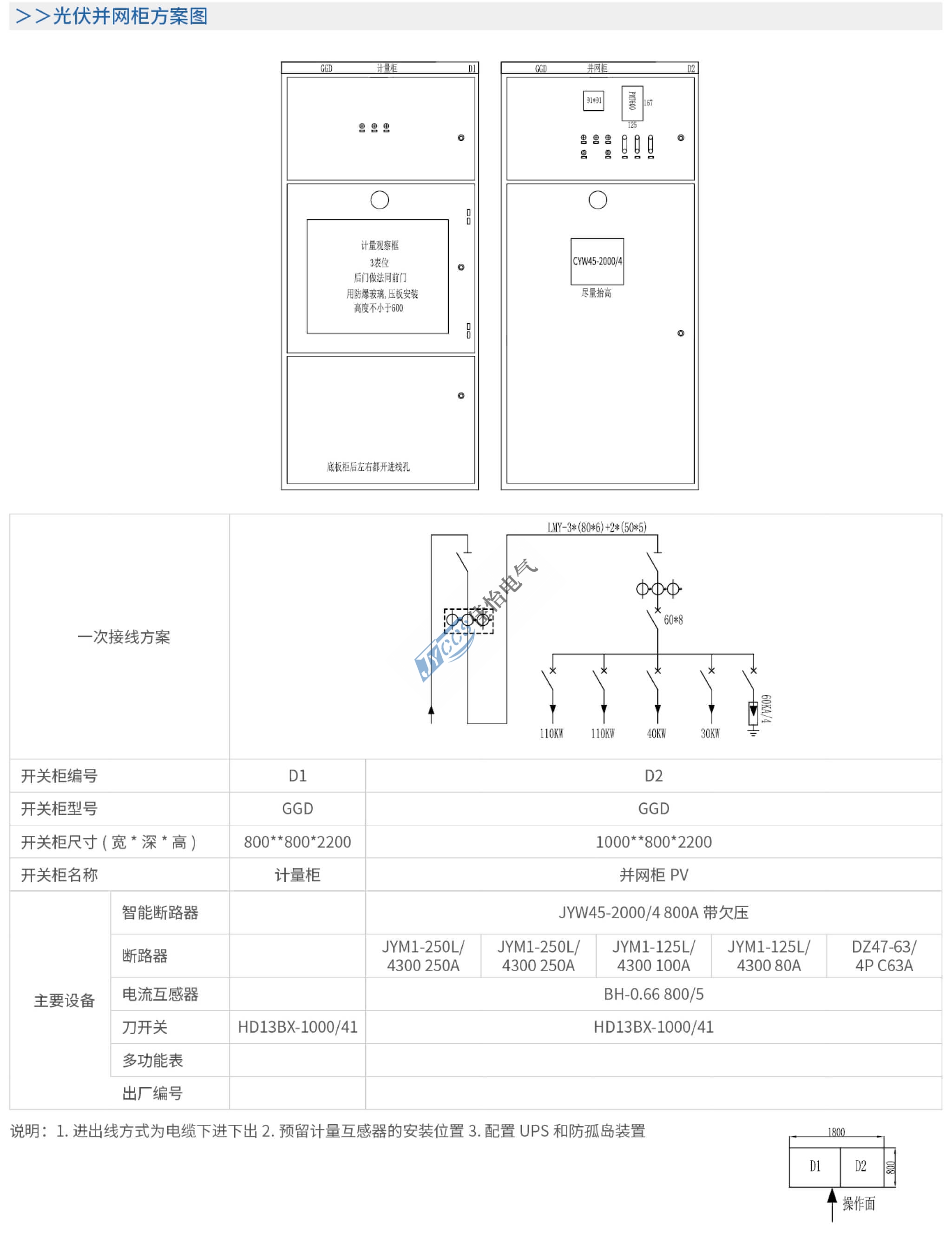 JYBWG光伏并网柜